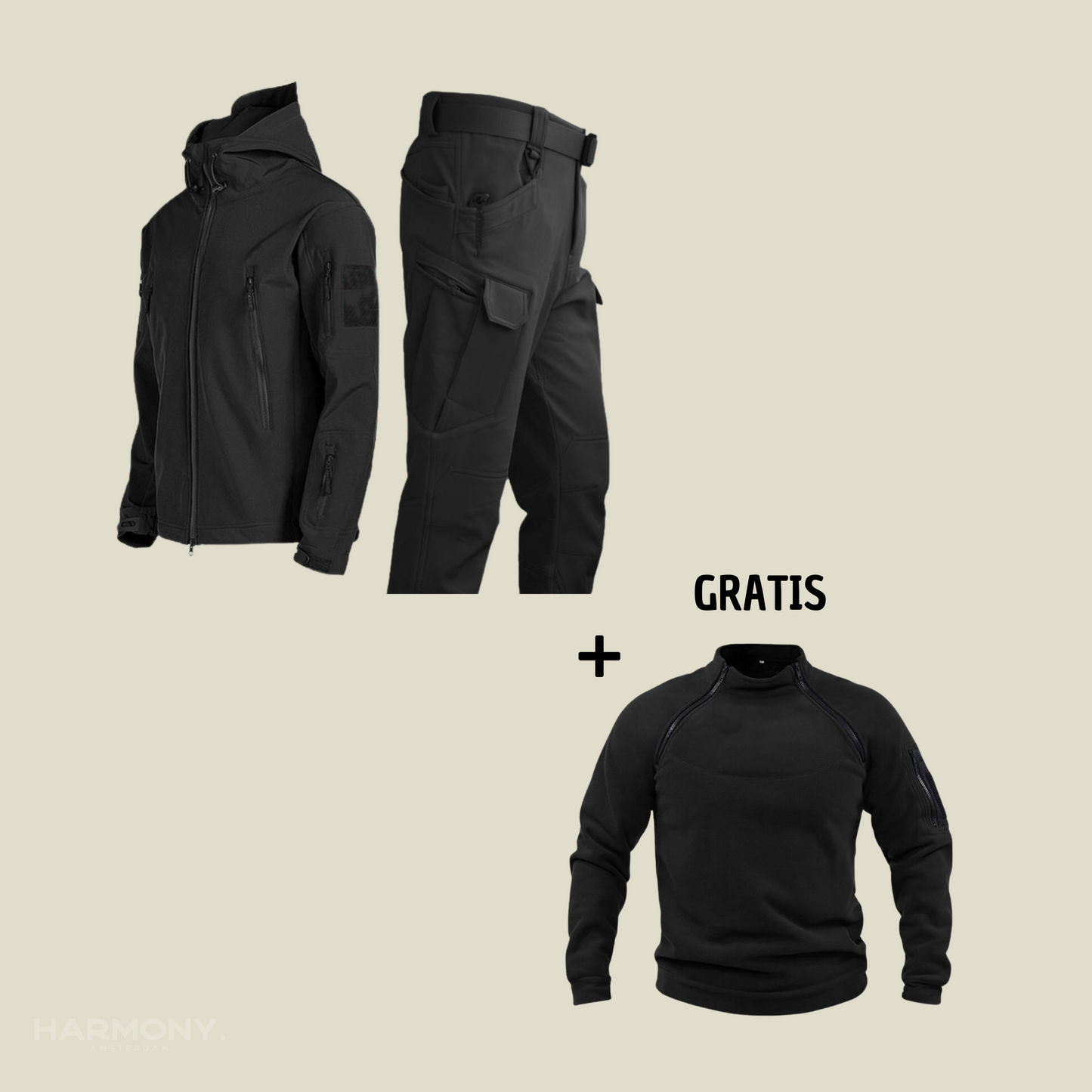 Militair | Tactisch Wind/Waterdicht pak + gratis fleece trui