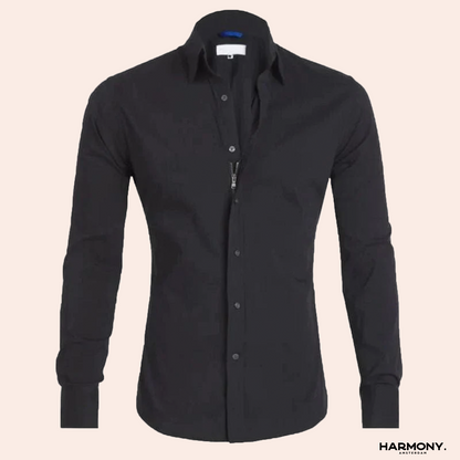 The Augusto | KreukVrij Stretch Shirt met Rits