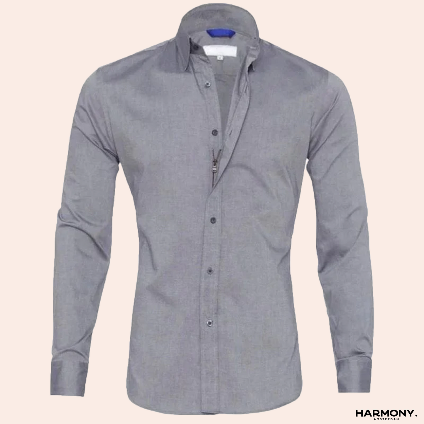 The Augusto | KreukVrij Stretch Shirt met Rits