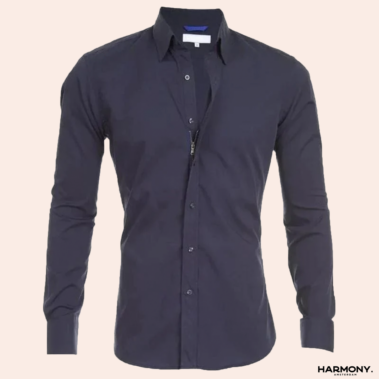 The Augusto | KreukVrij Stretch Shirt met Rits